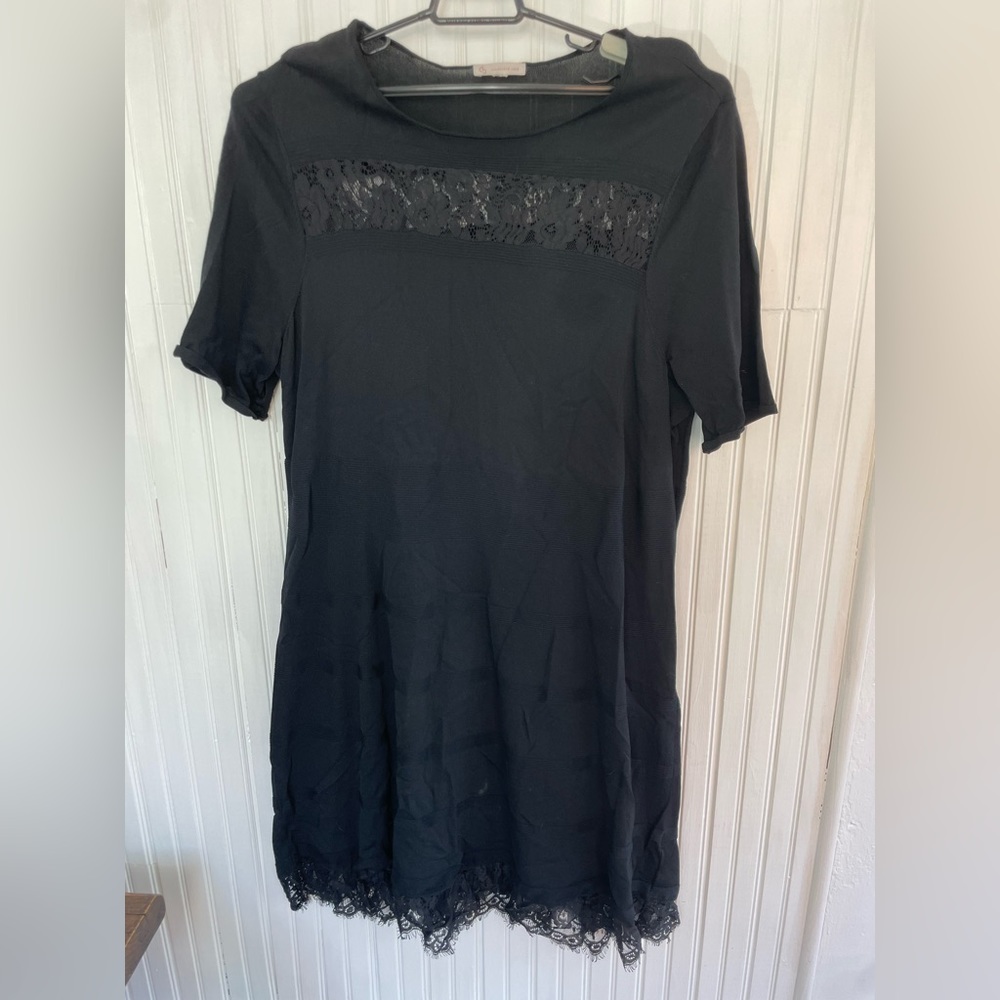 Black Dress with Lace trim.